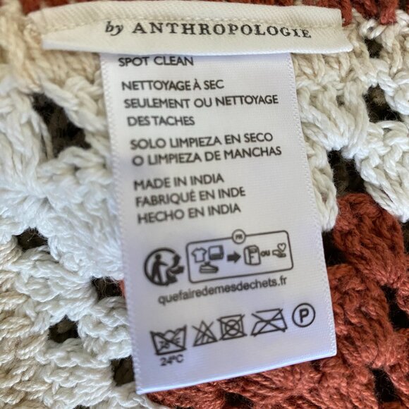 Hand knit Crochet Heart cotton throw and pillow with pillow cover - Picture 9 of 9